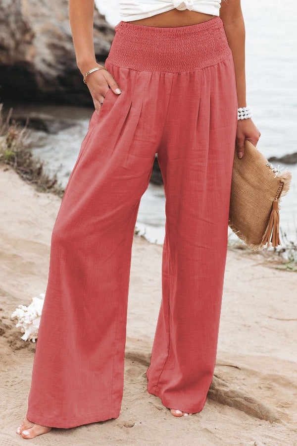 Nikoline Luftige Smocked-Hose mit Taschen