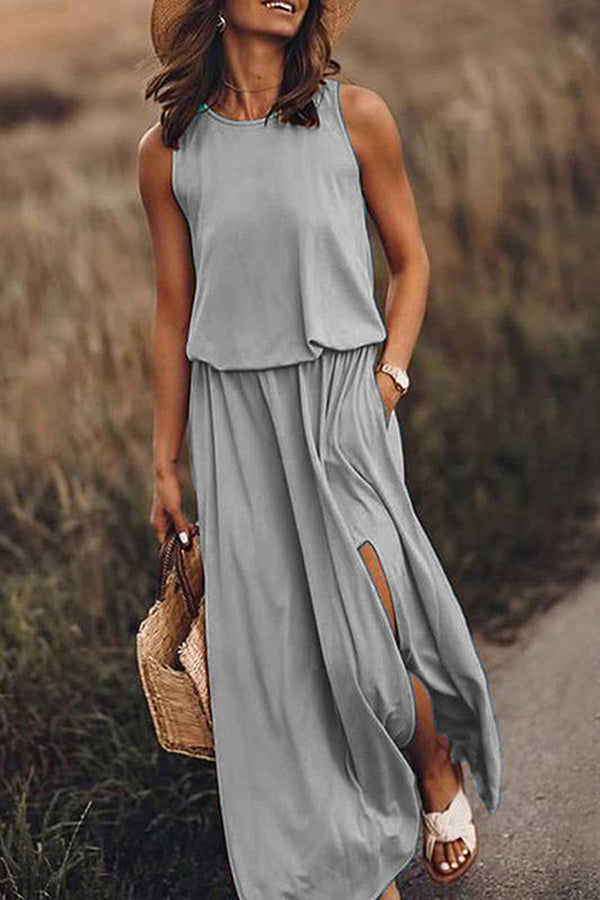 Aileen Lockeres Maxikleid mit Schlitz