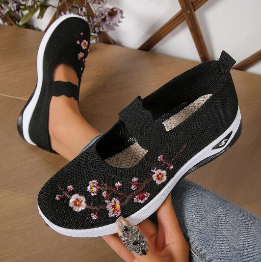 Damen Freizeit Atmungsaktive Slip-On Orthopädische Walkingsneaker