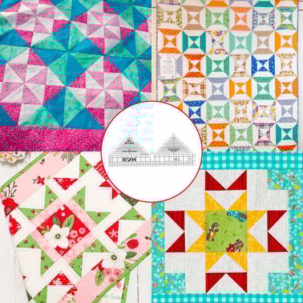 Henrike 90° Doppelstreifen-Lineal für Patchwork und Quilten