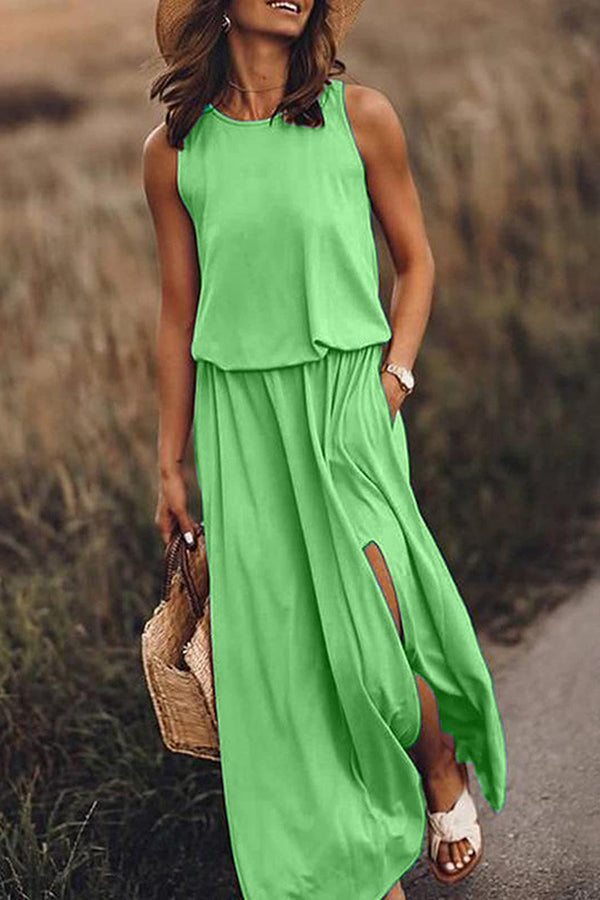 Aileen Lockeres Maxikleid mit Schlitz