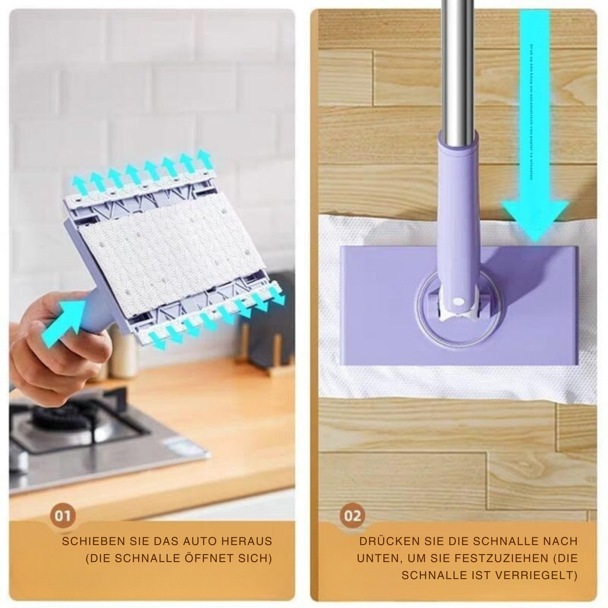 SauberSwap™ / Wischmopp Mit Automatischem Tuchwechsel