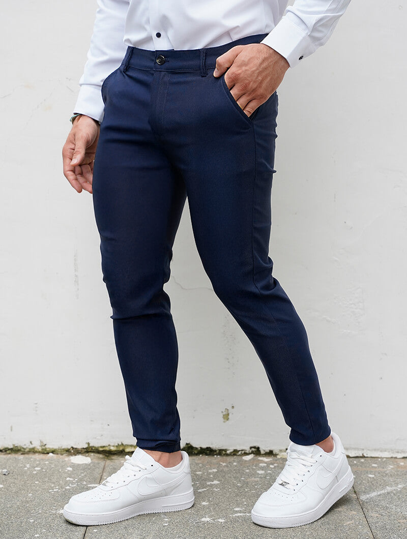 Flexform – Slim-Fit Stretchhose in Blau mit 4-Wege-Stretch für maximale Beweglichkeit