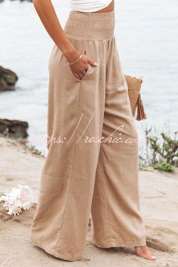 Nikoline Luftige Smocked-Hose mit Taschen