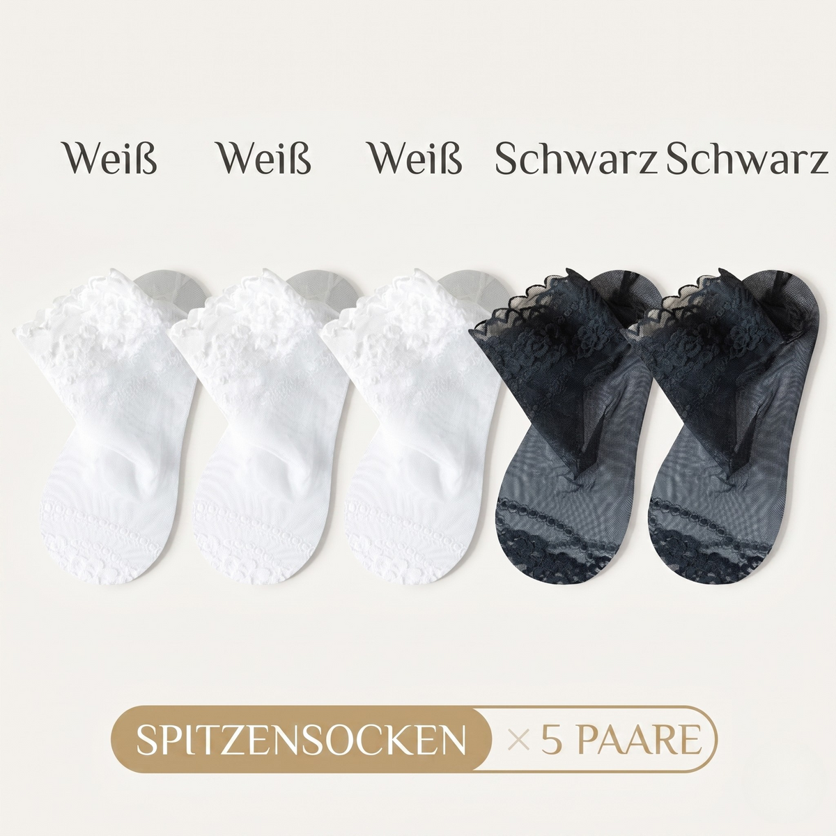 Lacella – Atmungsaktive Spitzensöckchen gegen Verrutschen