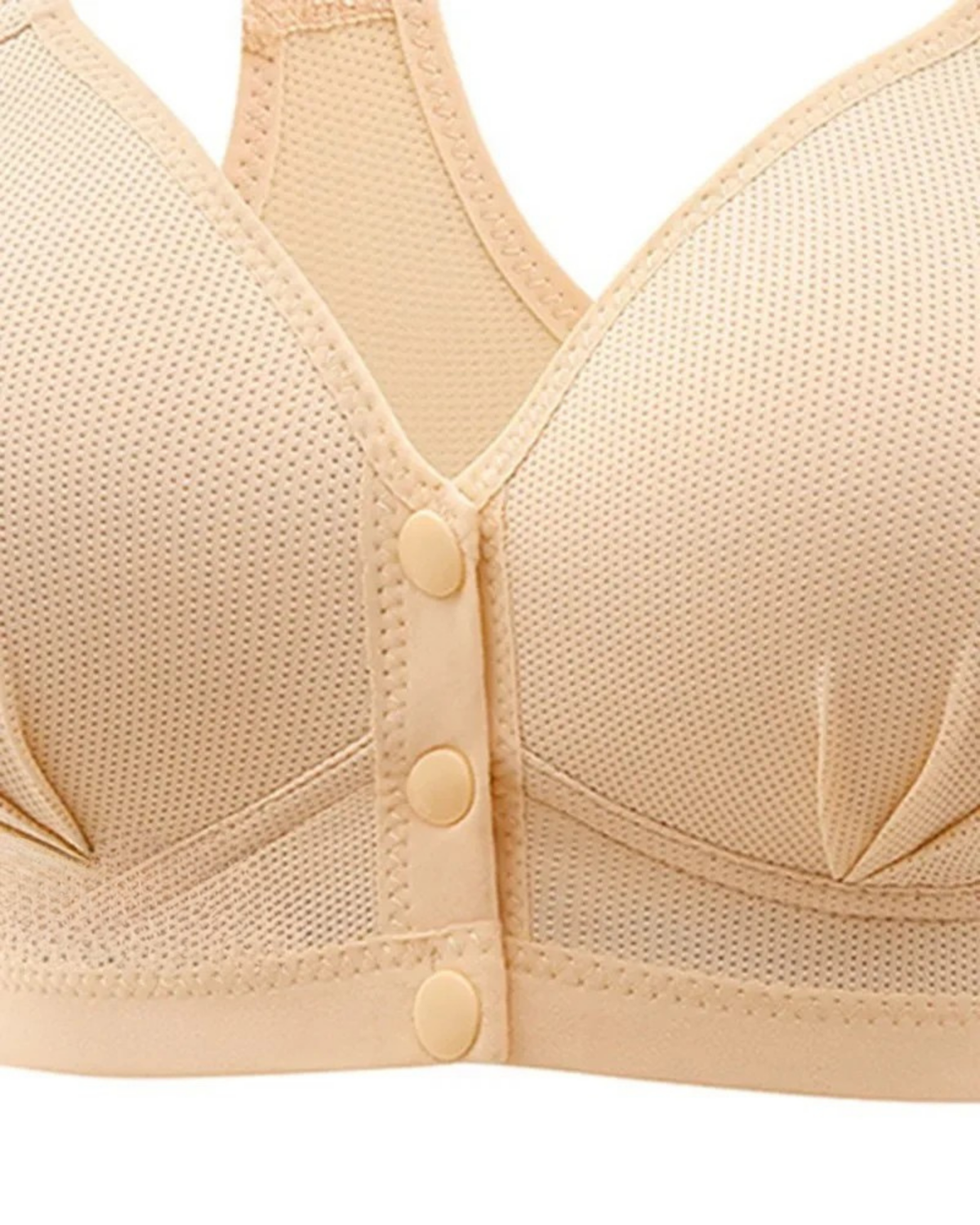 Majxx - Wireless Lifting Bra with Button Front and Ruched Push Up Design