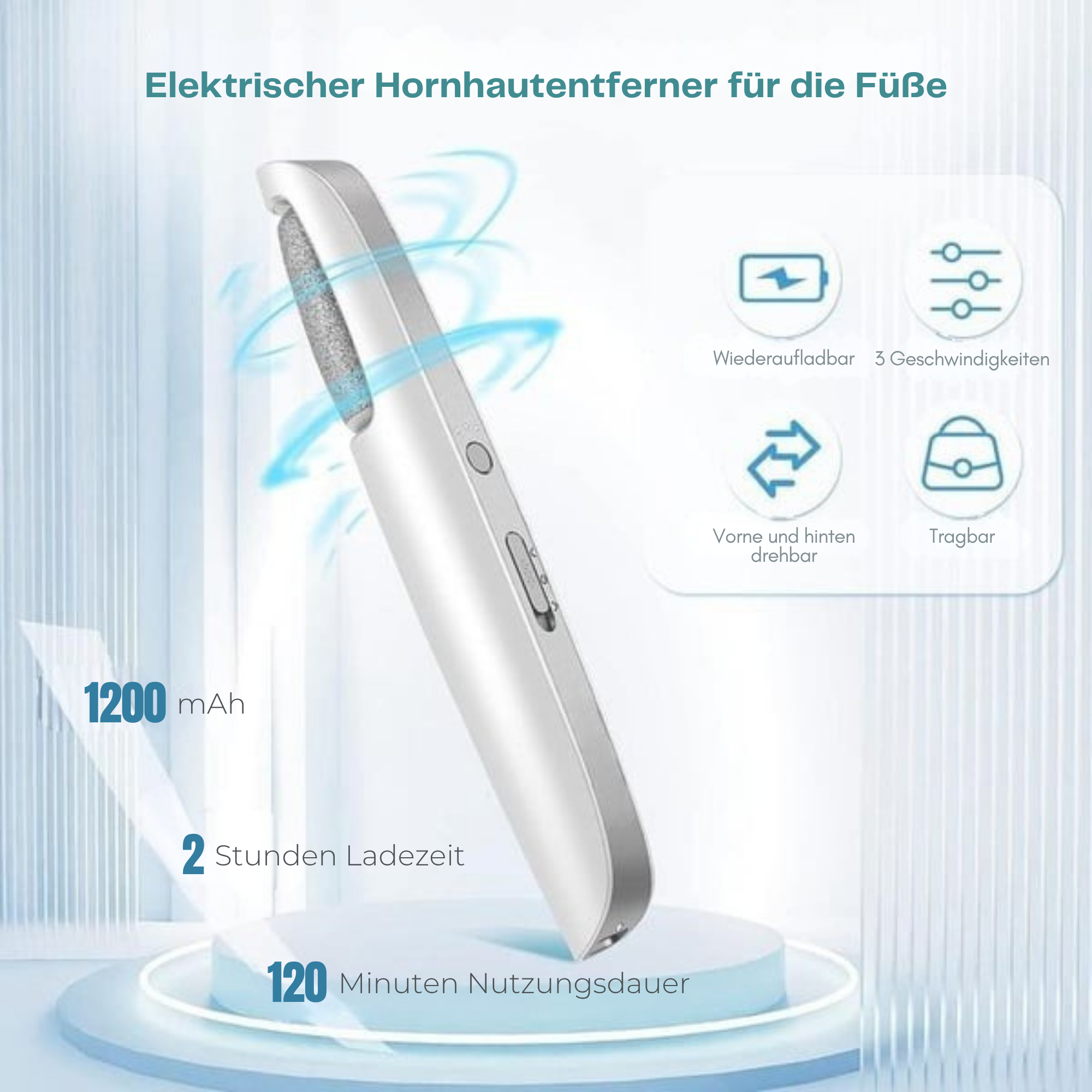 Eva Elektrischer Hornhautentferner – Schmerzfreie Entfernung von Hornhaut mit Profi-Leistung & Komfort