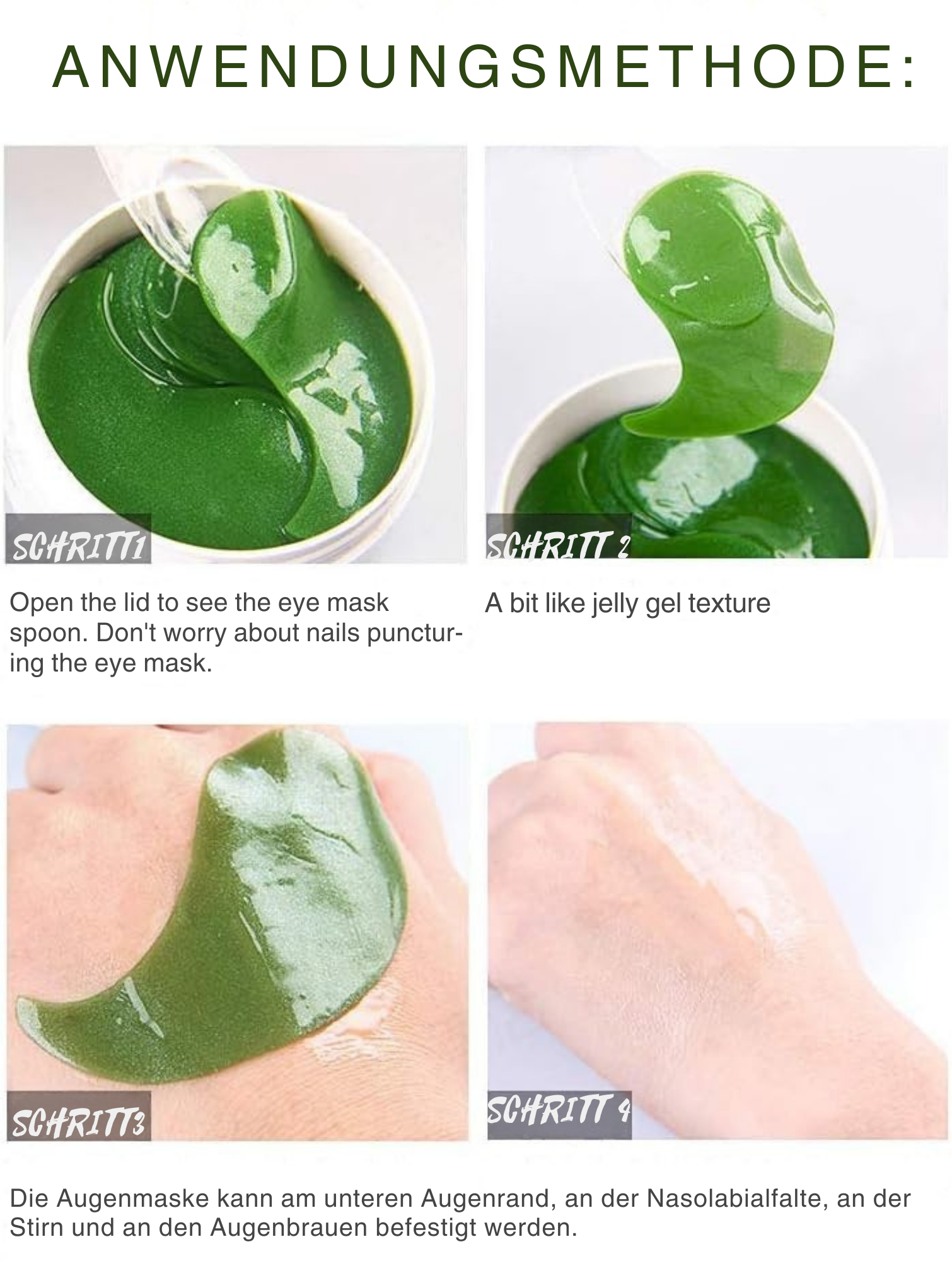 Grüne Algen™ / Straffende Augenpads – 60 Stück (2+1 GRATIS)