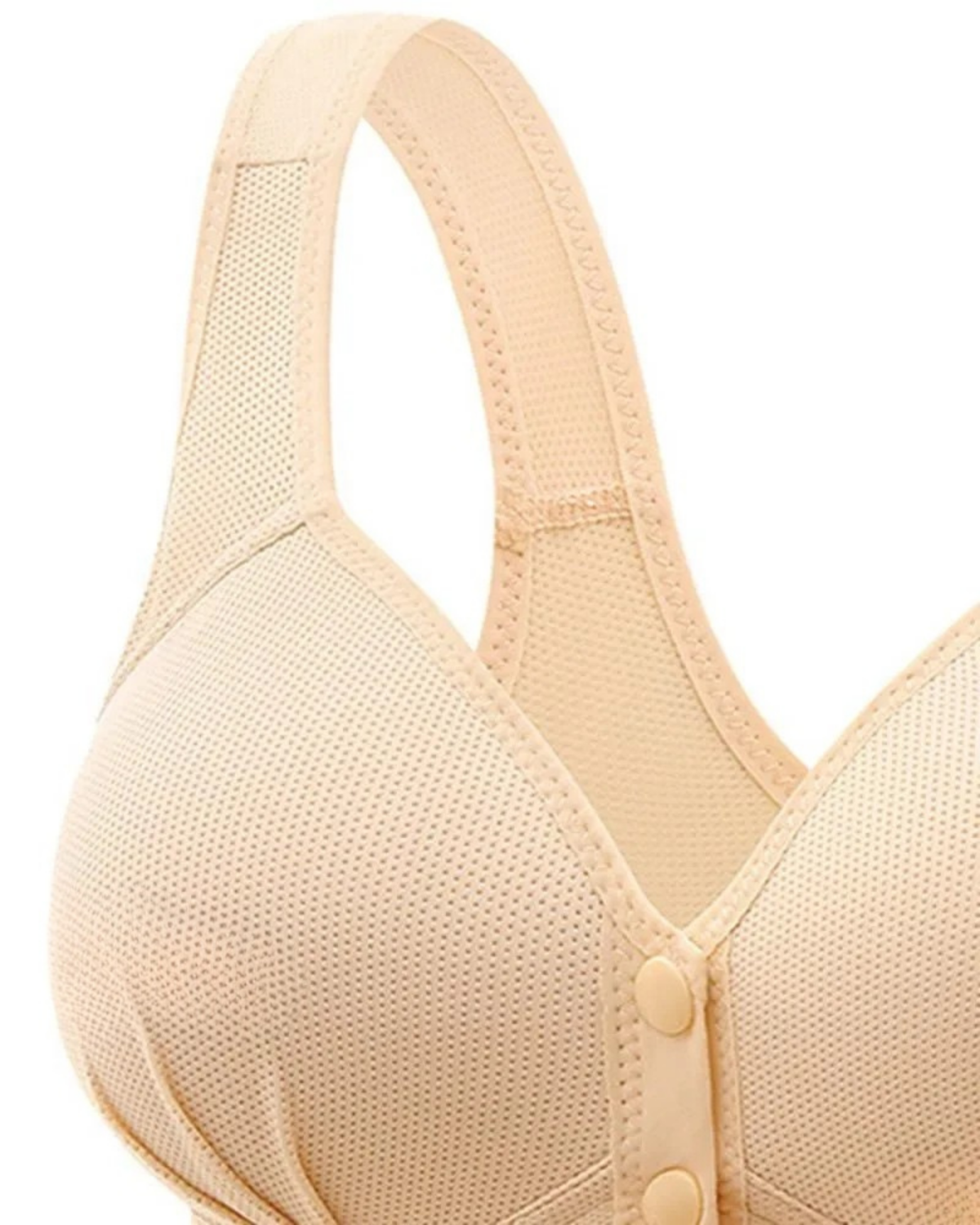 Majxx - Wireless Lifting Bra with Button Front and Ruched Push Up Design