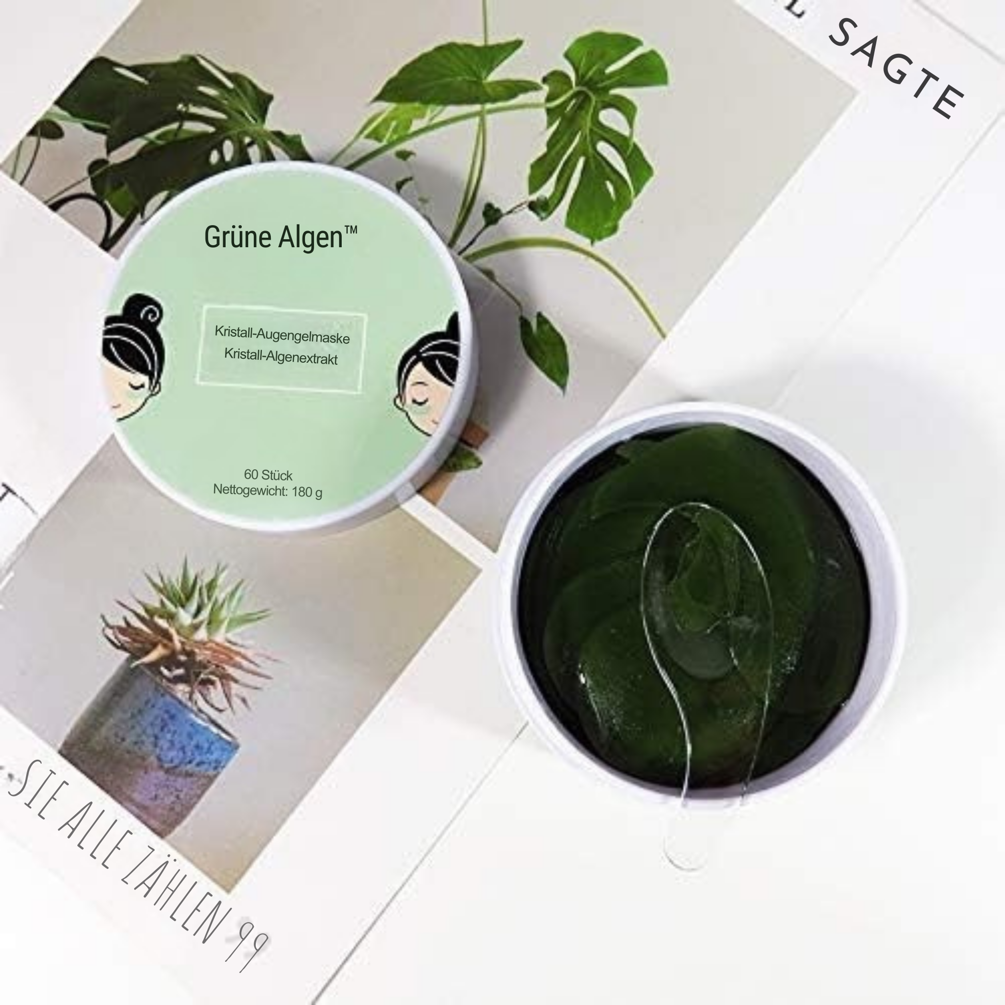 Grüne Algen™ / Straffende Augenpads – 60 Stück (2+1 GRATIS)