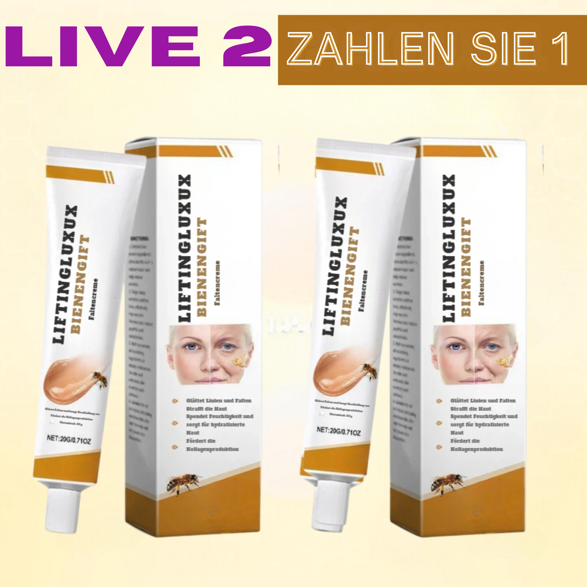 LiftingLuxux™ / Liftingcreme mit Bienengift (1+2 GRATIS)