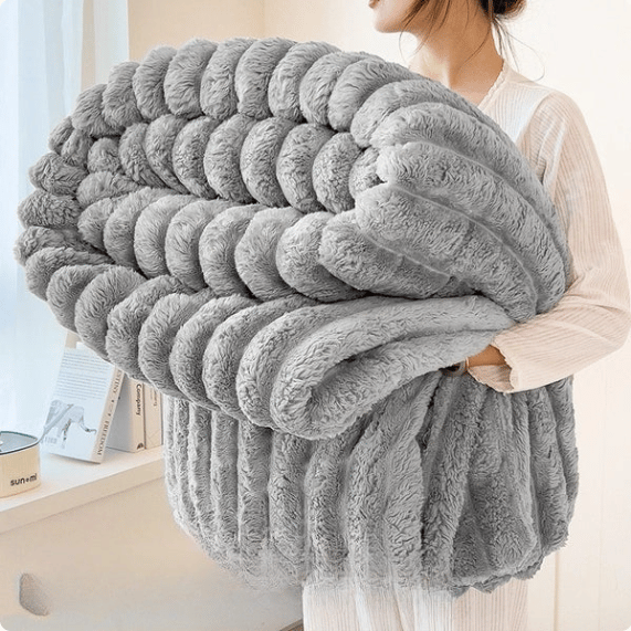 KuschelKaro™ / Gestreifte Flanell-Fleece-Decke - Kuscheln Sie Sich Stilvoll Ein!