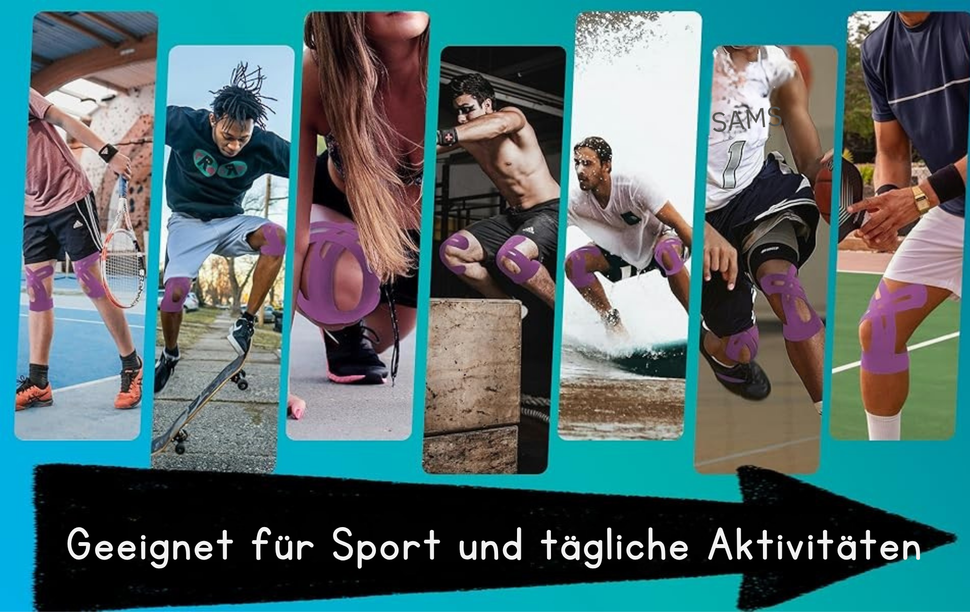 KnieKraft™ / Vorgeschnittene Kinesiologie-Streifen Für Schmerzfreie Bewegung