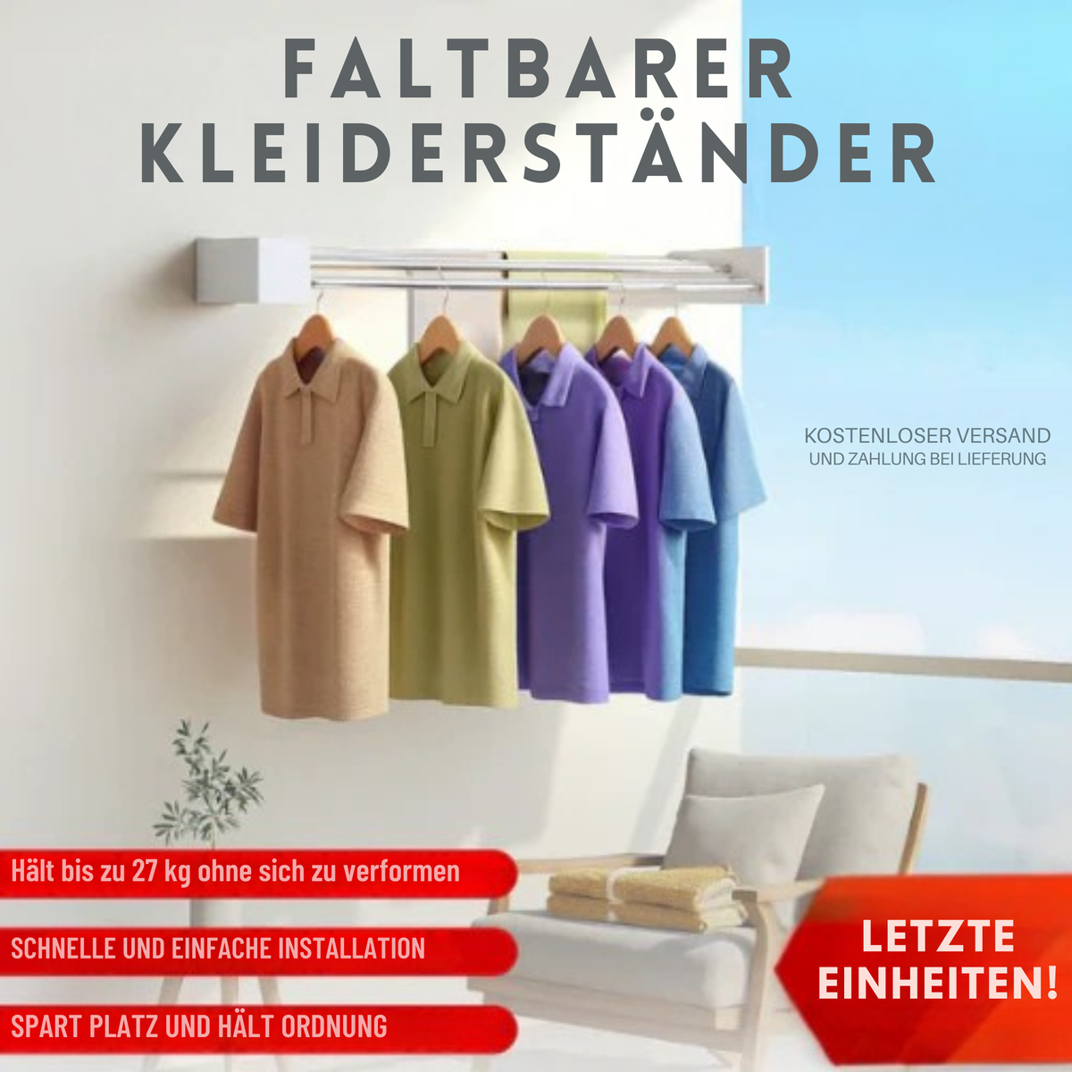 WäscheWand™ / Intelligenter Faltwäscheständer