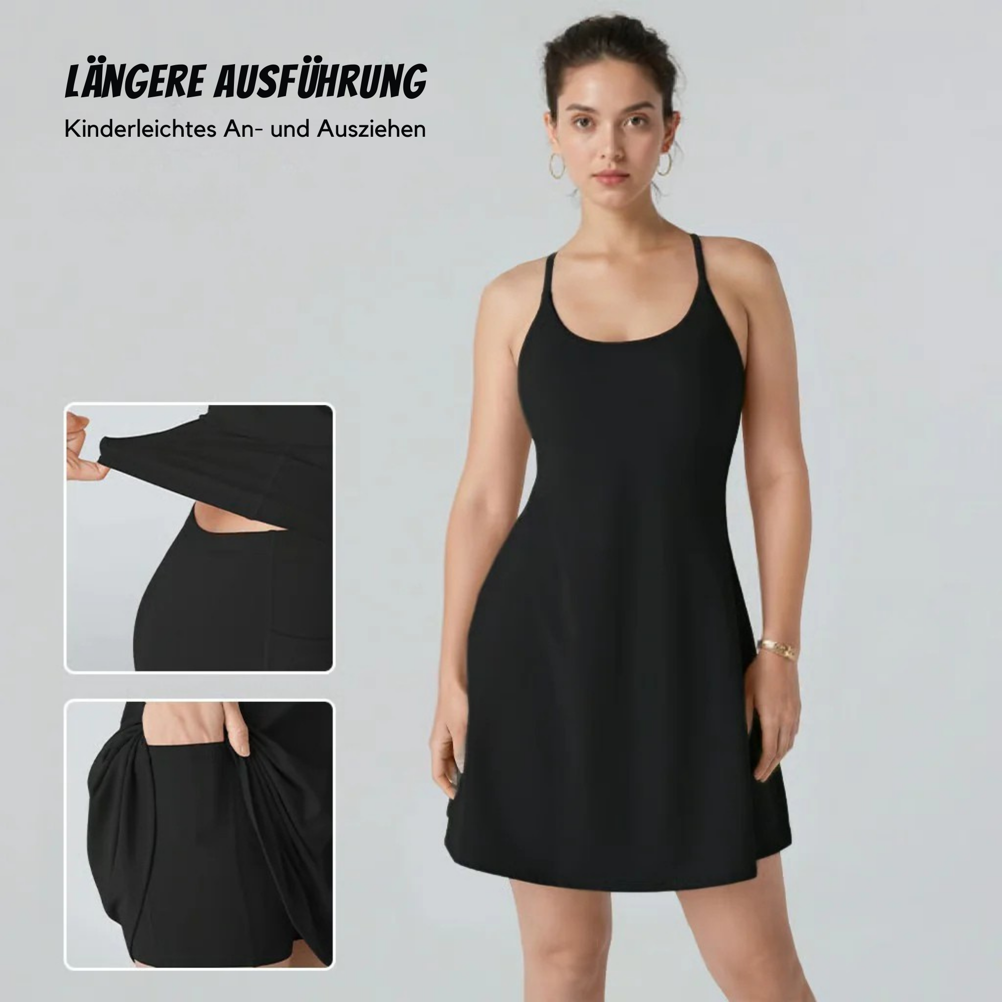 FitFinesse⢠/ Rßckenfreies Fitnesskleid fßr mßhelosen Stil und optimalen Halt