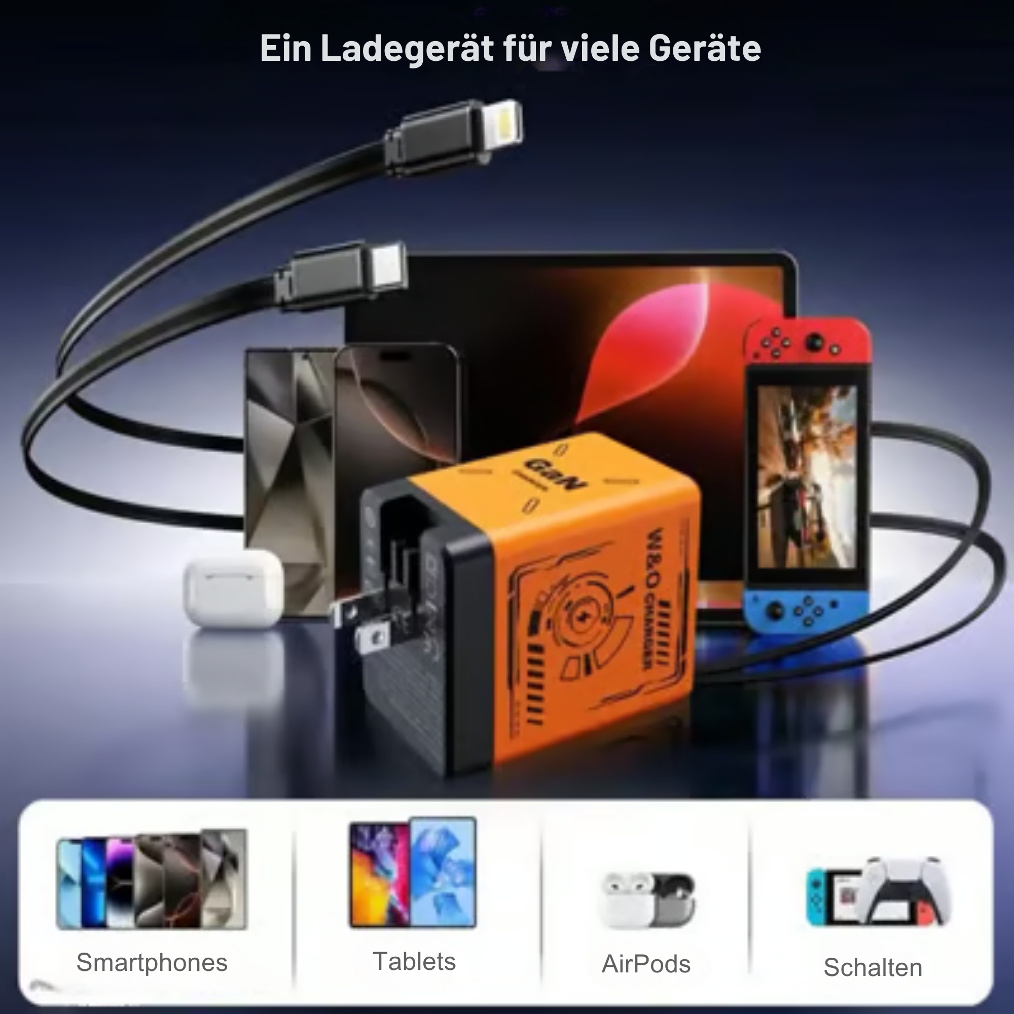 LadeLicht™ / Duale Port GaN Hochgeschwindigkeits Ladegerät