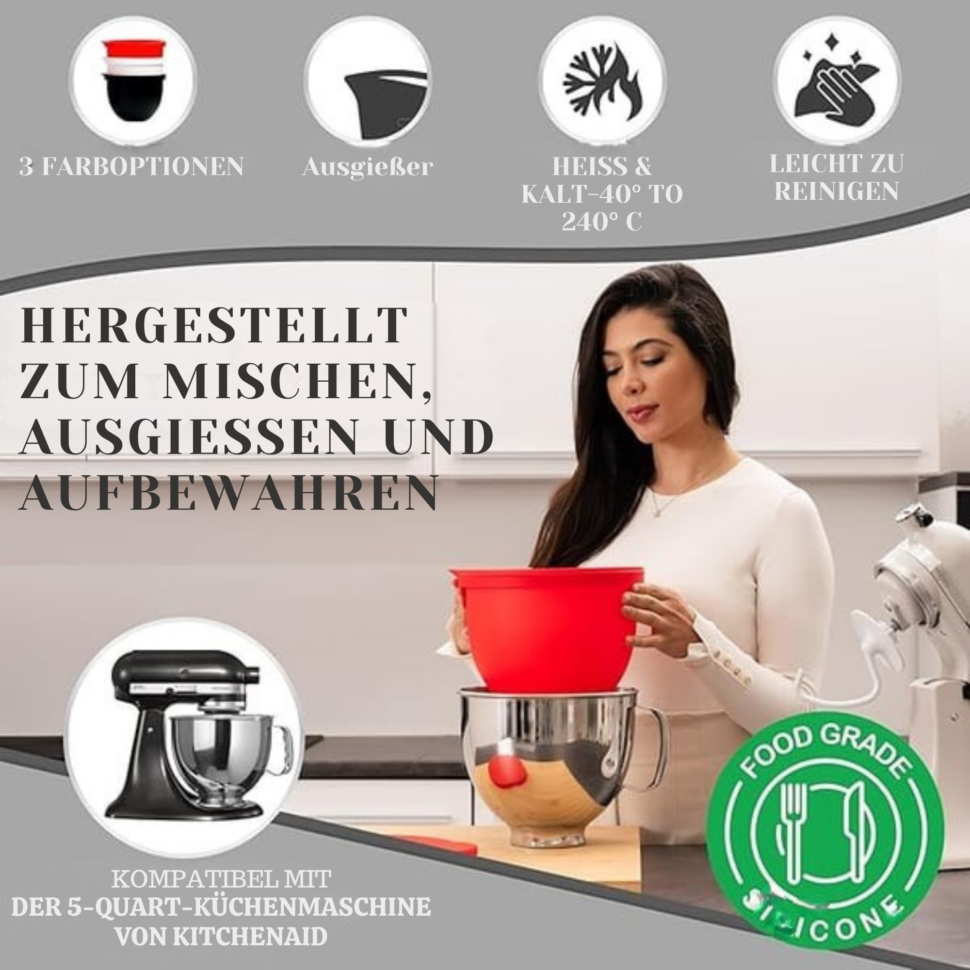 MixMeister™ / Silikonaufsatz Für Kippkopf-Mixer