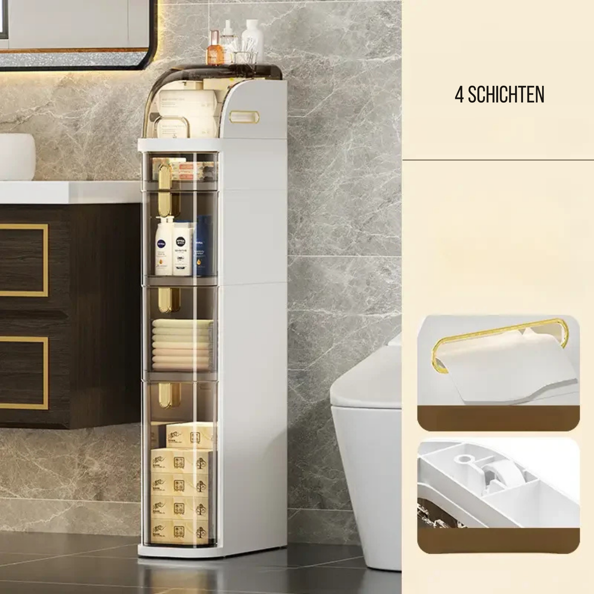 SchiebSchrank™ / Rollbarer Badezimmerschrank