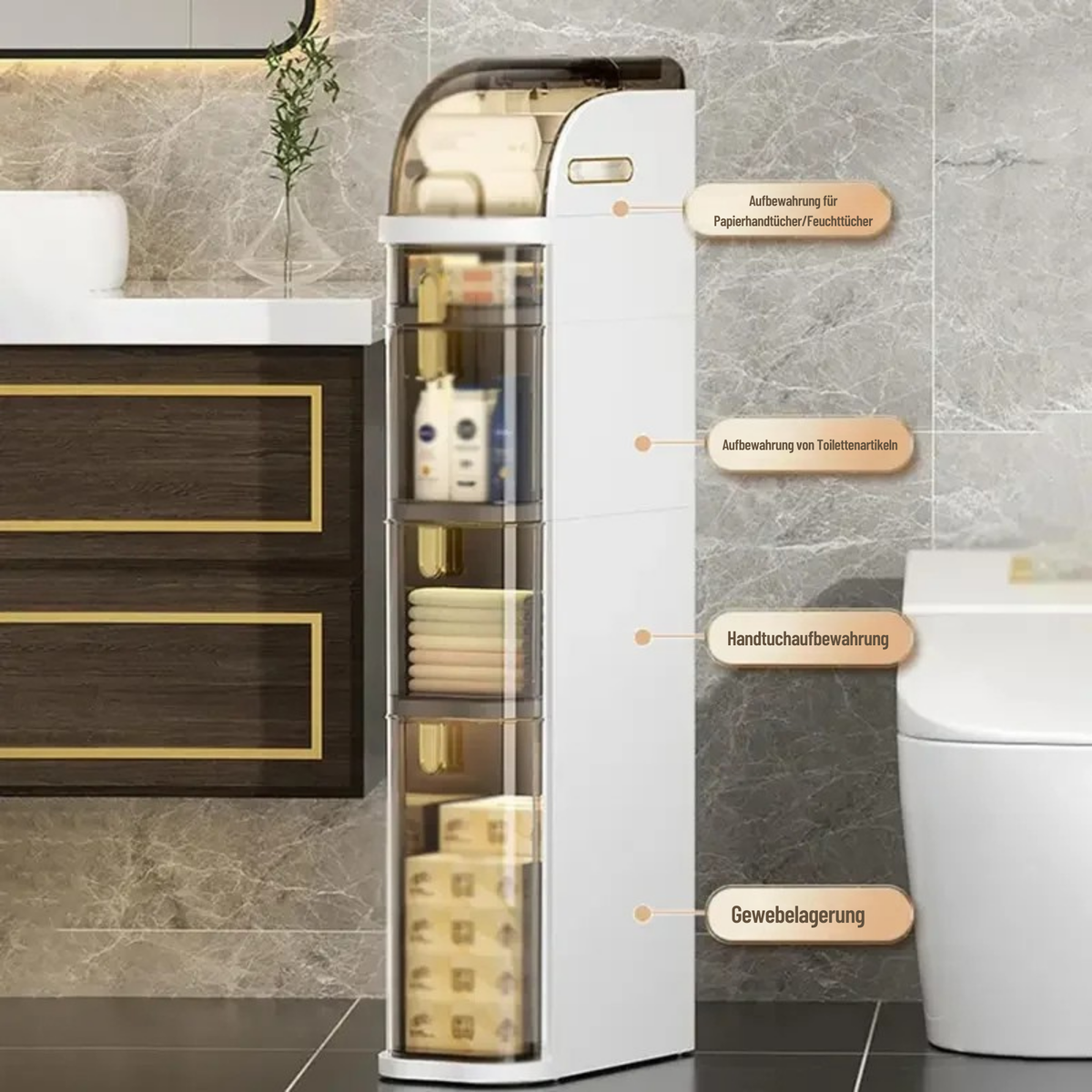 SchiebSchrank™ / Rollbarer Badezimmerschrank
