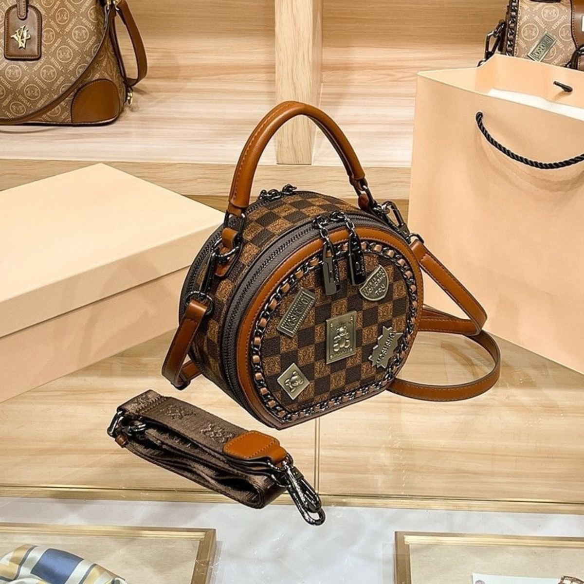 BärLuxe – Leder Umhängetasche mit Vintage Stil