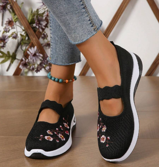 Damen Freizeit Atmungsaktive Slip-On Orthopädische Walkingsneaker