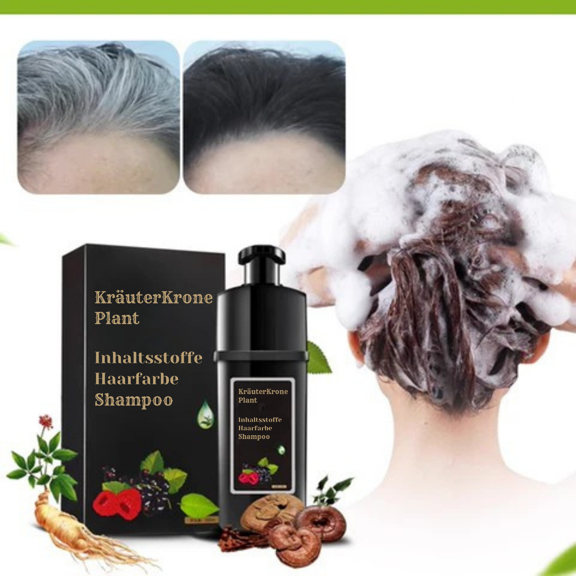KräuterKrone™ / Chemiefreie Haarfarbe (1+1 GRATIS)