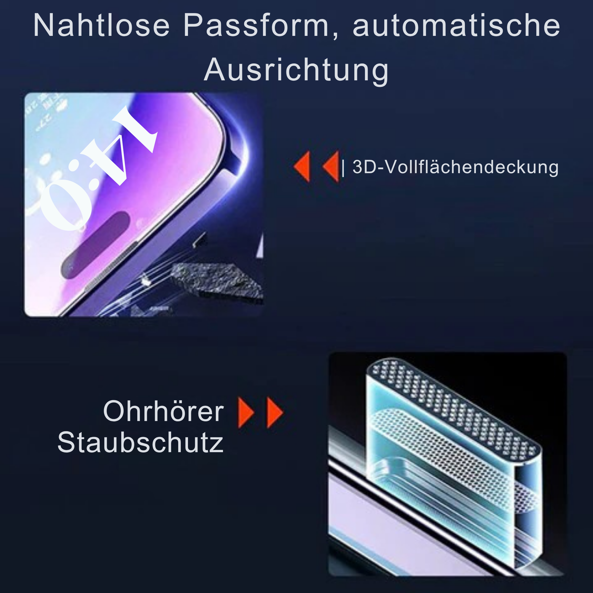 KlarEdge™ / Hochwertige staubfreie Displayschutzfolie