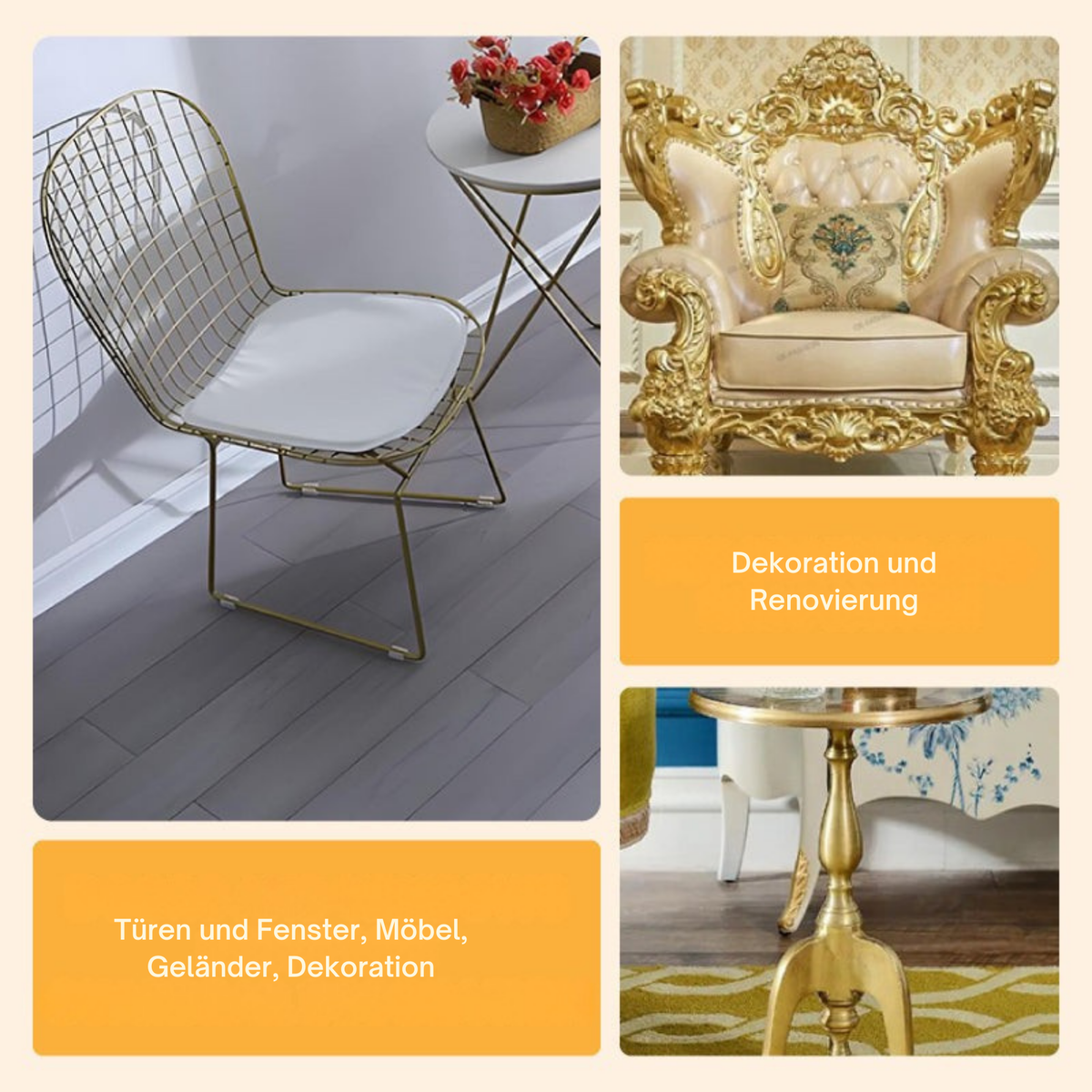 GlanzGold™ / Wasserbasierte Metallic-Farbe für luxuriöse Gold- und Silberakzente