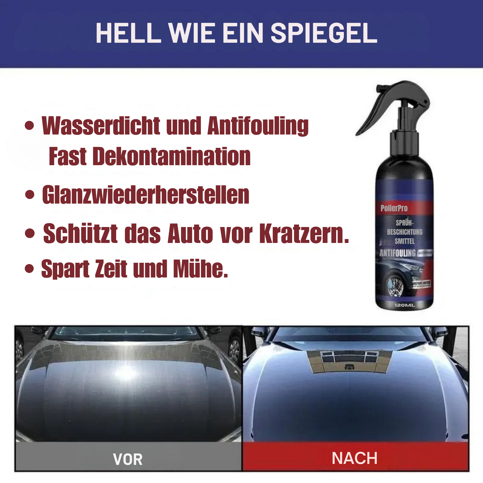 PolierPro™ / 3-in-1 Auto-Beschichtungsspray (1+1 GRATIS)