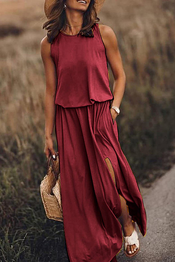 Aileen Lockeres Maxikleid mit Schlitz