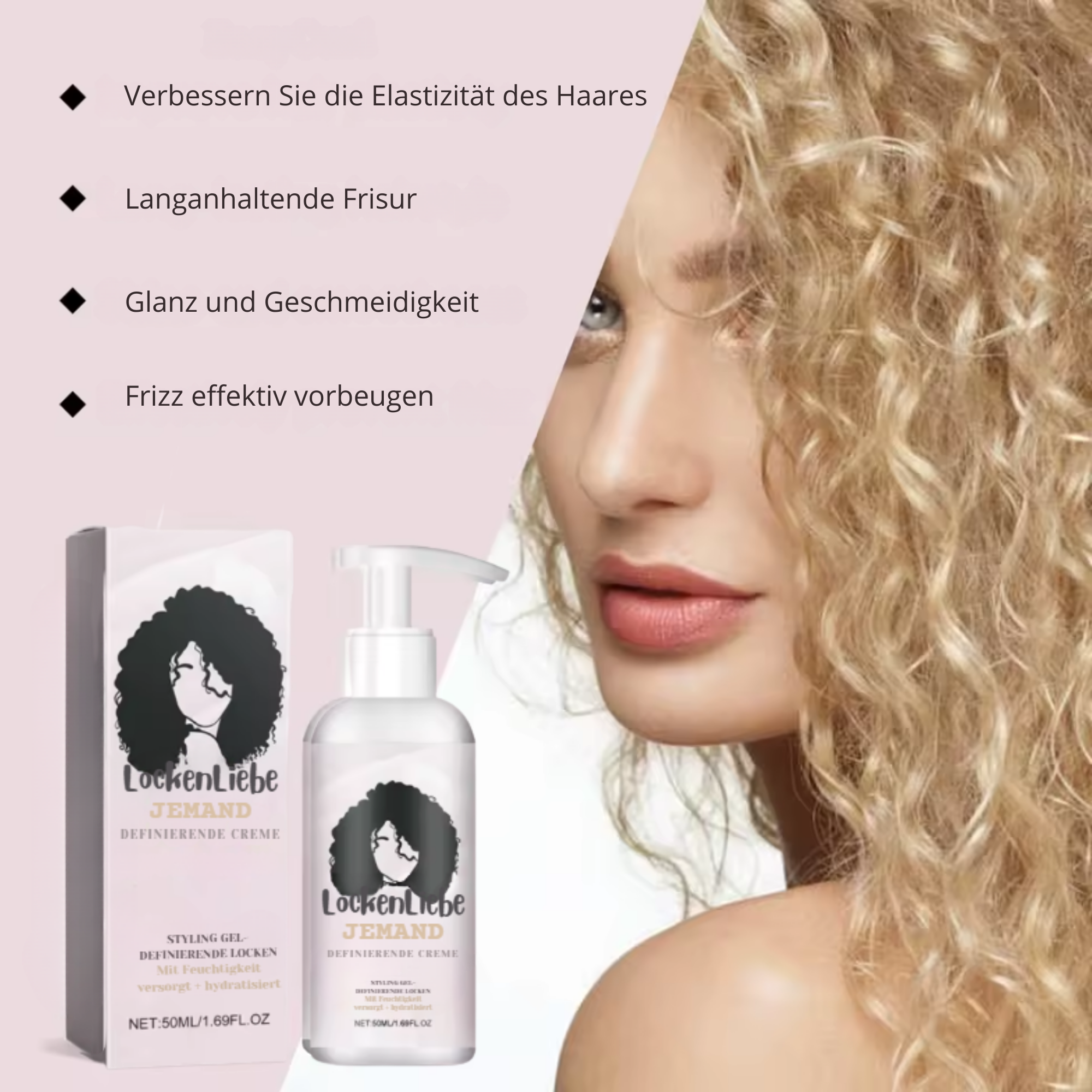 LockenLiebe™ / Lockendefinierende Stylingcreme Für Perfekte Sprungkraft (1+1 GRATIS)