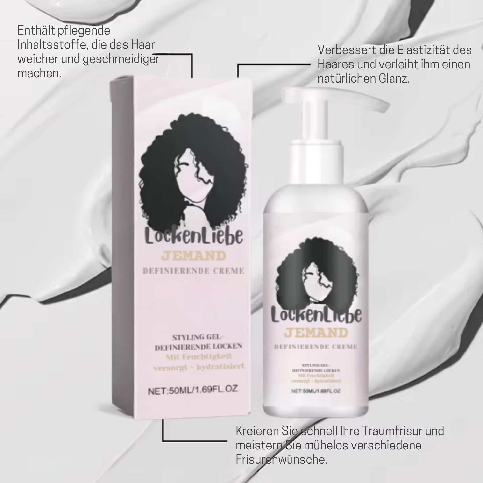 LockenLiebe™ / Lockendefinierende Stylingcreme Für Perfekte Sprungkraft (1+1 GRATIS)