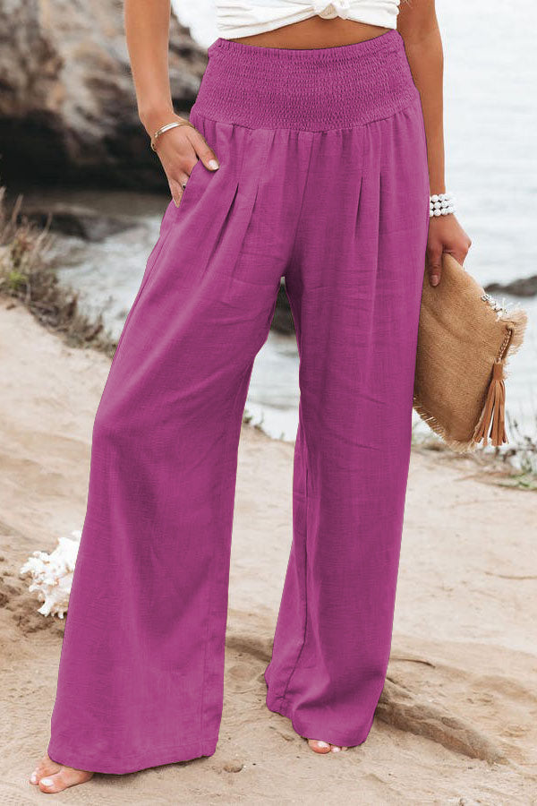 Nikoline Luftige Smocked-Hose mit Taschen