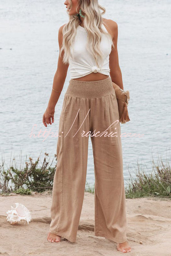 Nikoline Luftige Smocked-Hose mit Taschen