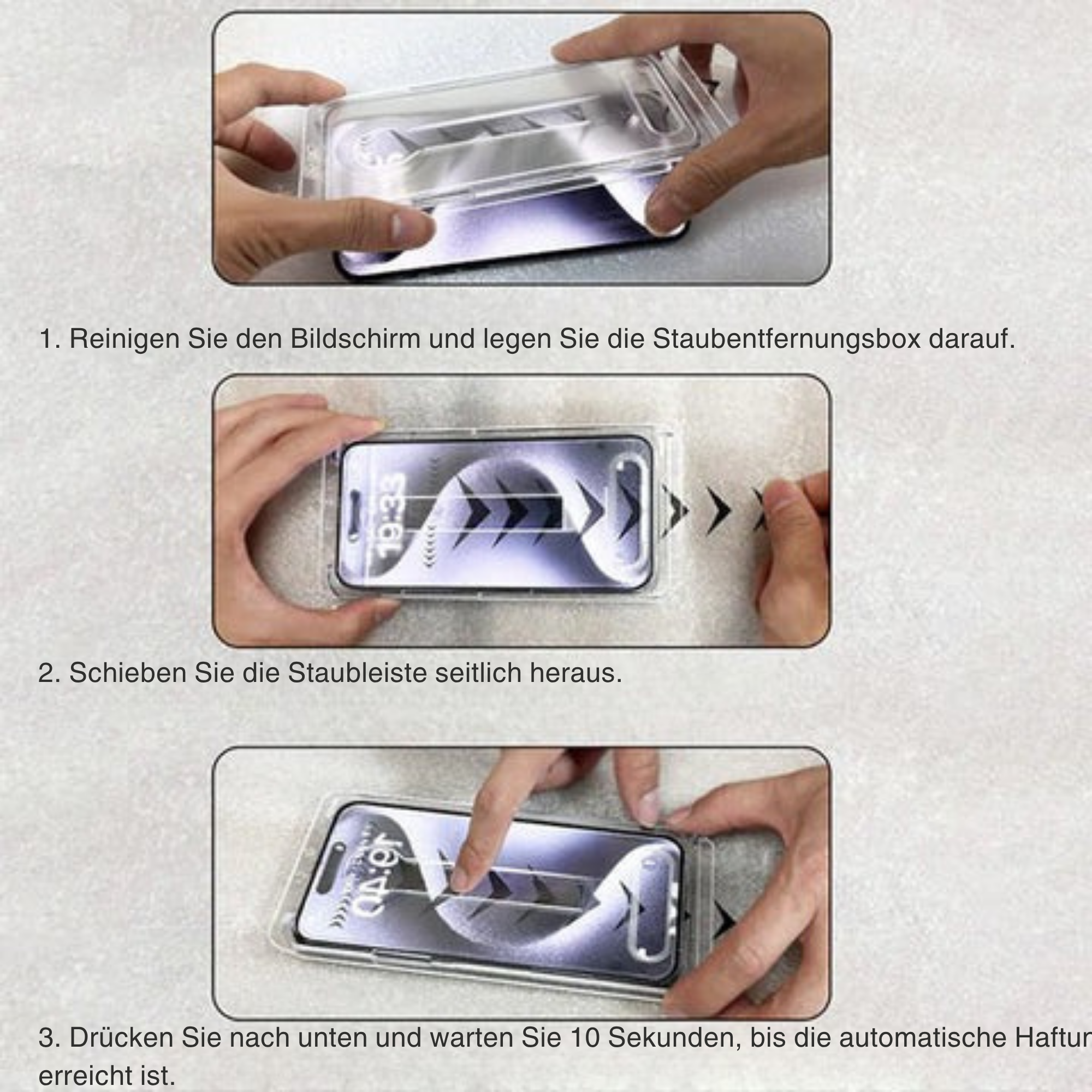 KlarEdge™ / Hochwertige staubfreie Displayschutzfolie