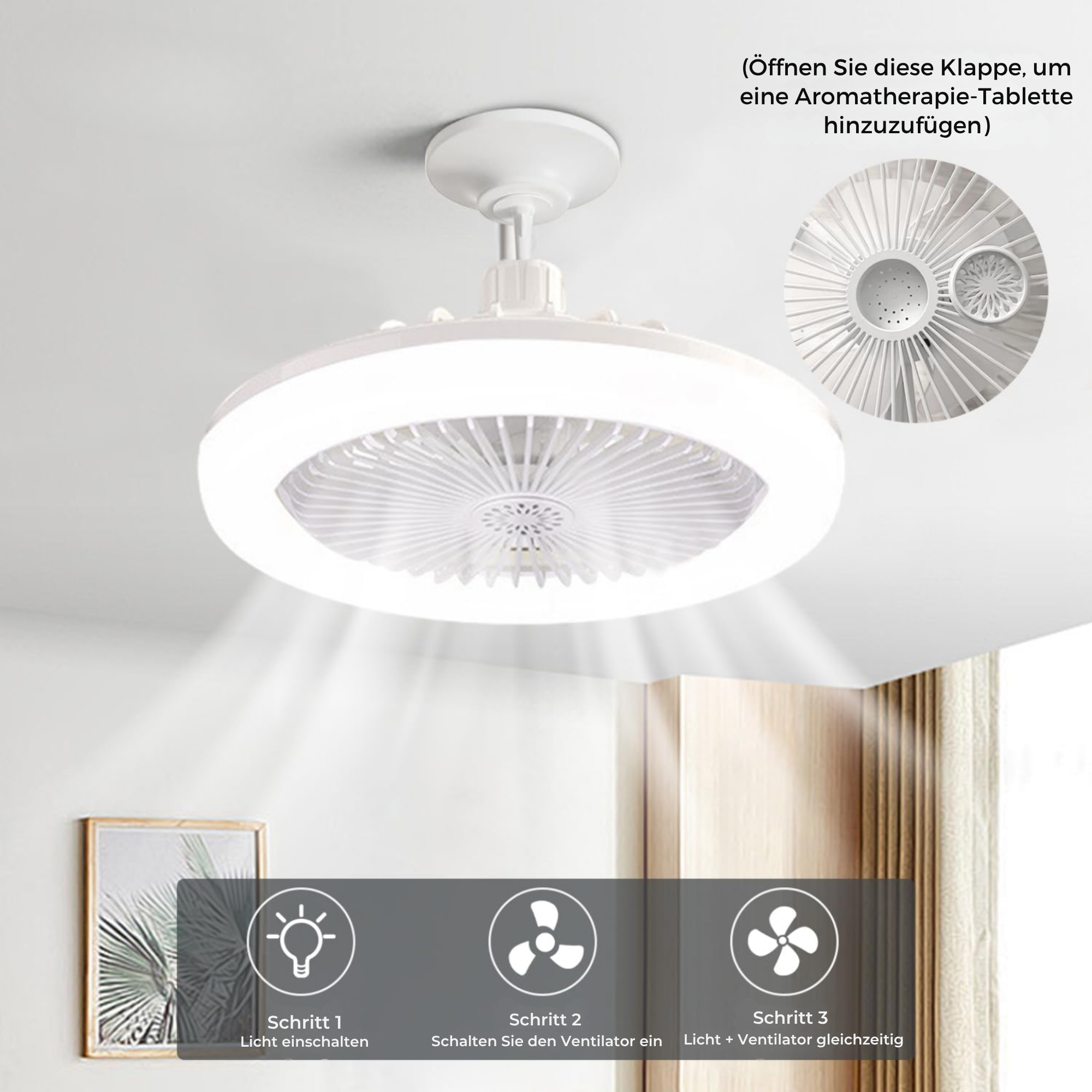 Jonas LED-Deckenventilator mit Fernbedienung