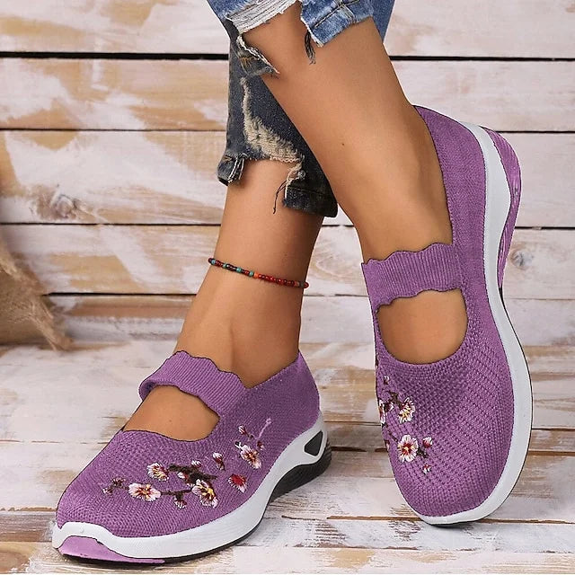 Damen Freizeit Atmungsaktive Slip-On Orthopädische Walkingsneaker