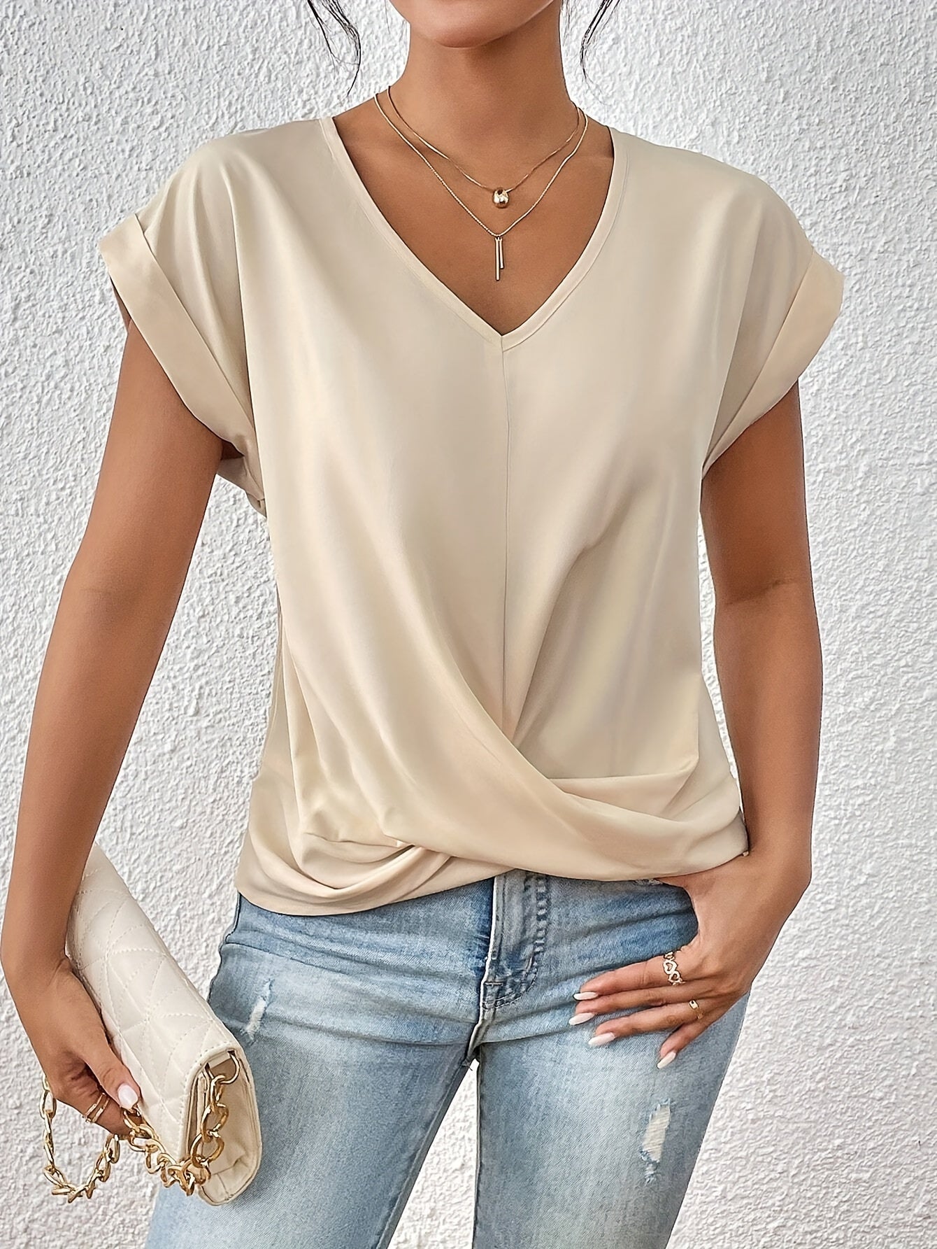 Elsa™ | Lässiges T-Shirt mit V-Ausschnitt