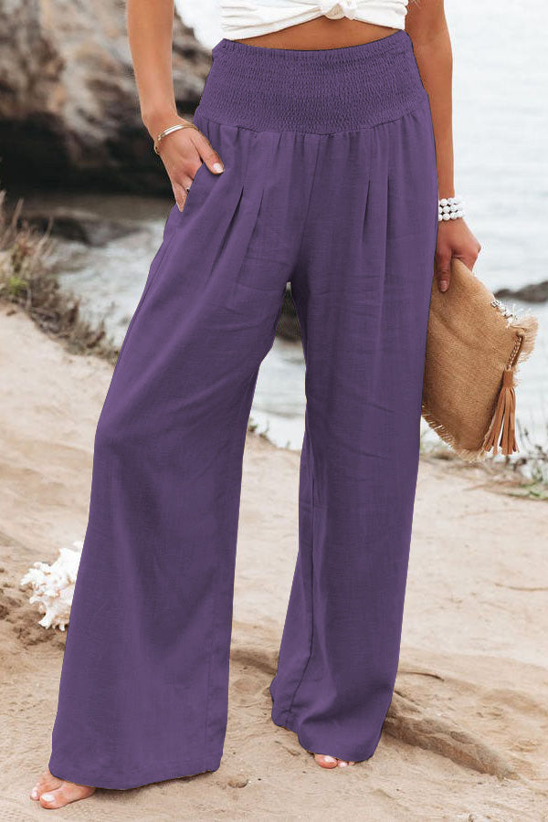Nikoline Luftige Smocked-Hose mit Taschen