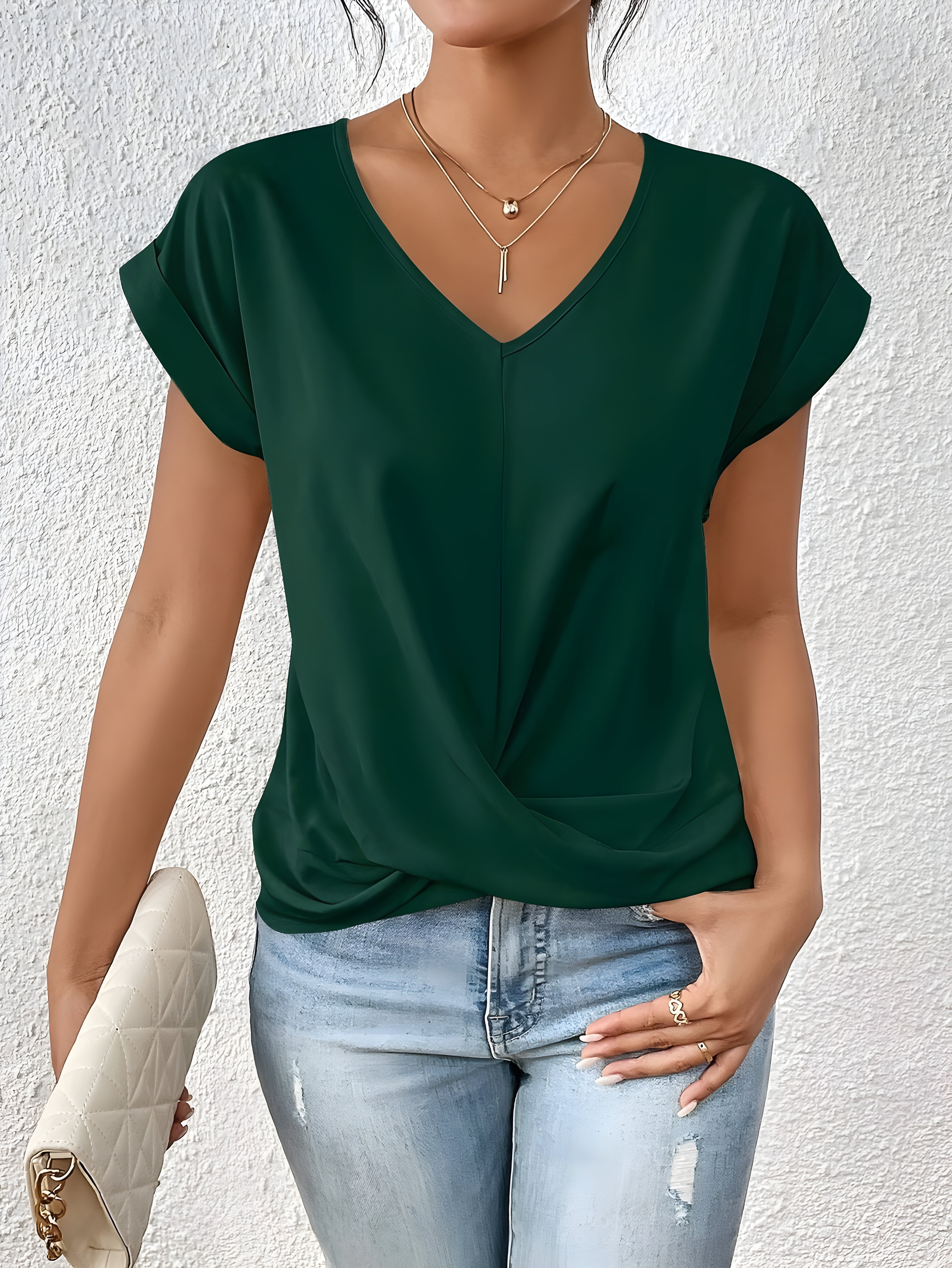 Elsa™ | Lässiges T-Shirt mit V-Ausschnitt