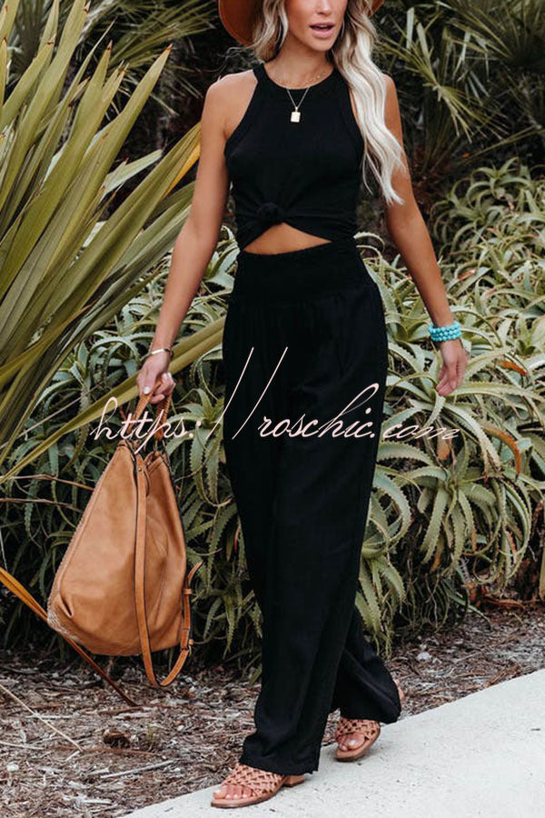 Nikoline Luftige Smocked-Hose mit Taschen
