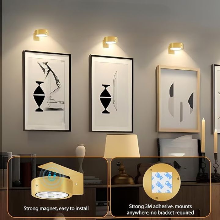 1+1 Gratis | Magnetische LED-Galerieleuchte – Wiederaufladbar & Stufenlos dimmbar