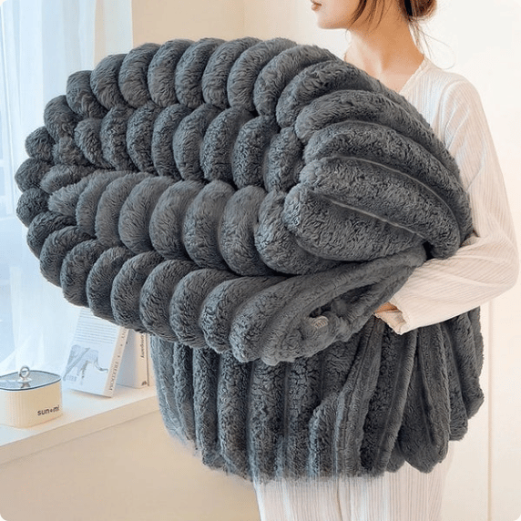 KuschelKaro™ / Gestreifte Flanell-Fleece-Decke - Kuscheln Sie Sich Stilvoll Ein!