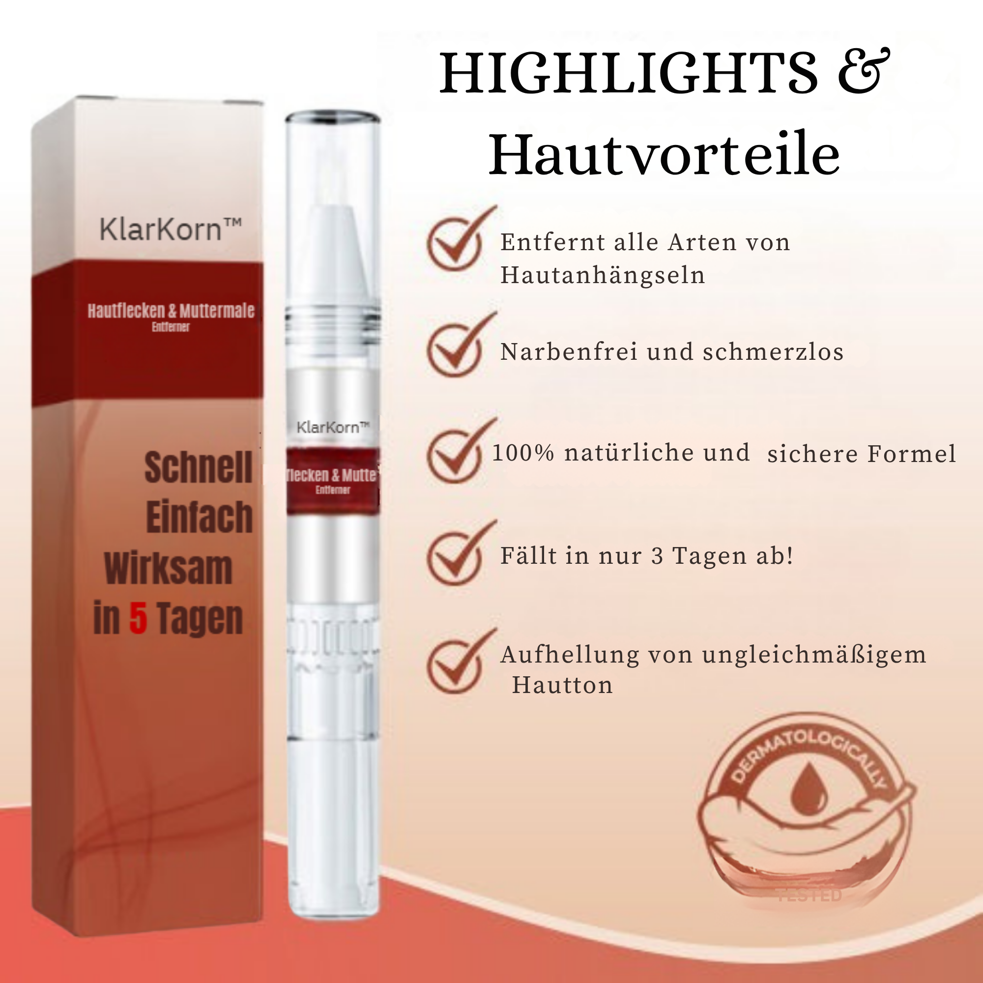 KlarKorn™ / Entfernen Sie Hautflecken auf natürliche und schnelle Weise (1 + 1 GRATIS)