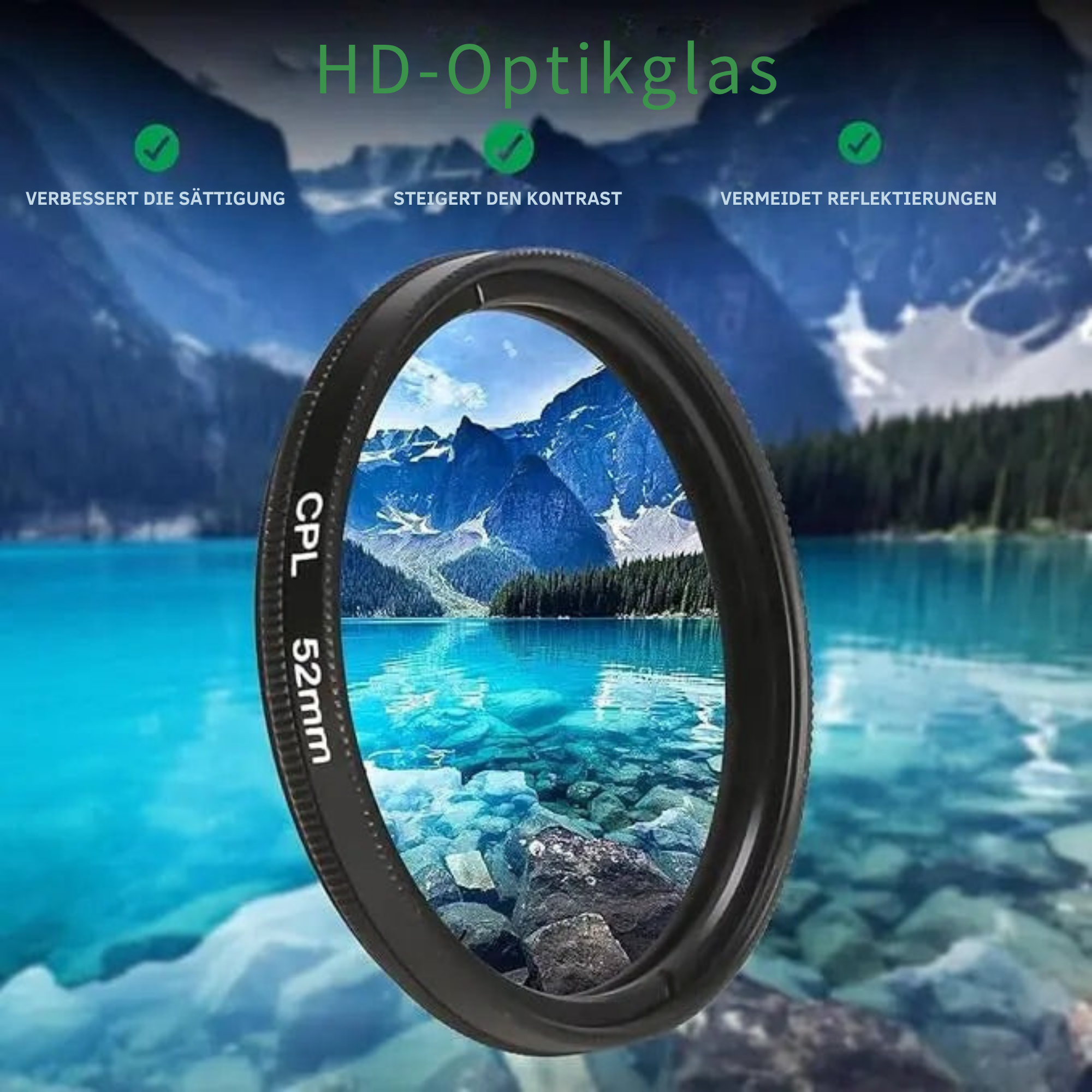 FotoFilter™ / 52mm CPL-Smartphone-Filter für Weniger Blendung & Sattere Farben