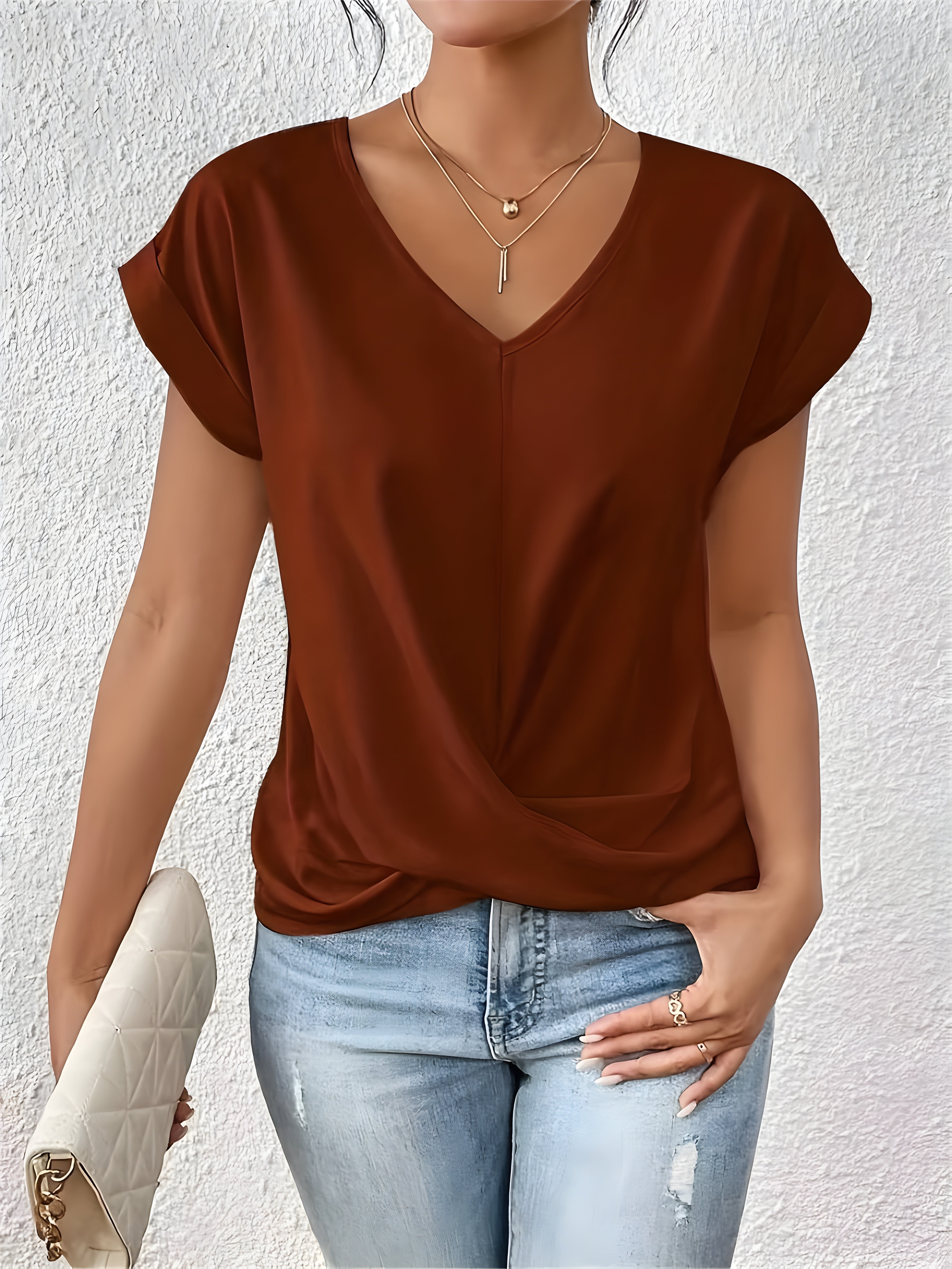 Elsa™ | Lässiges T-Shirt mit V-Ausschnitt