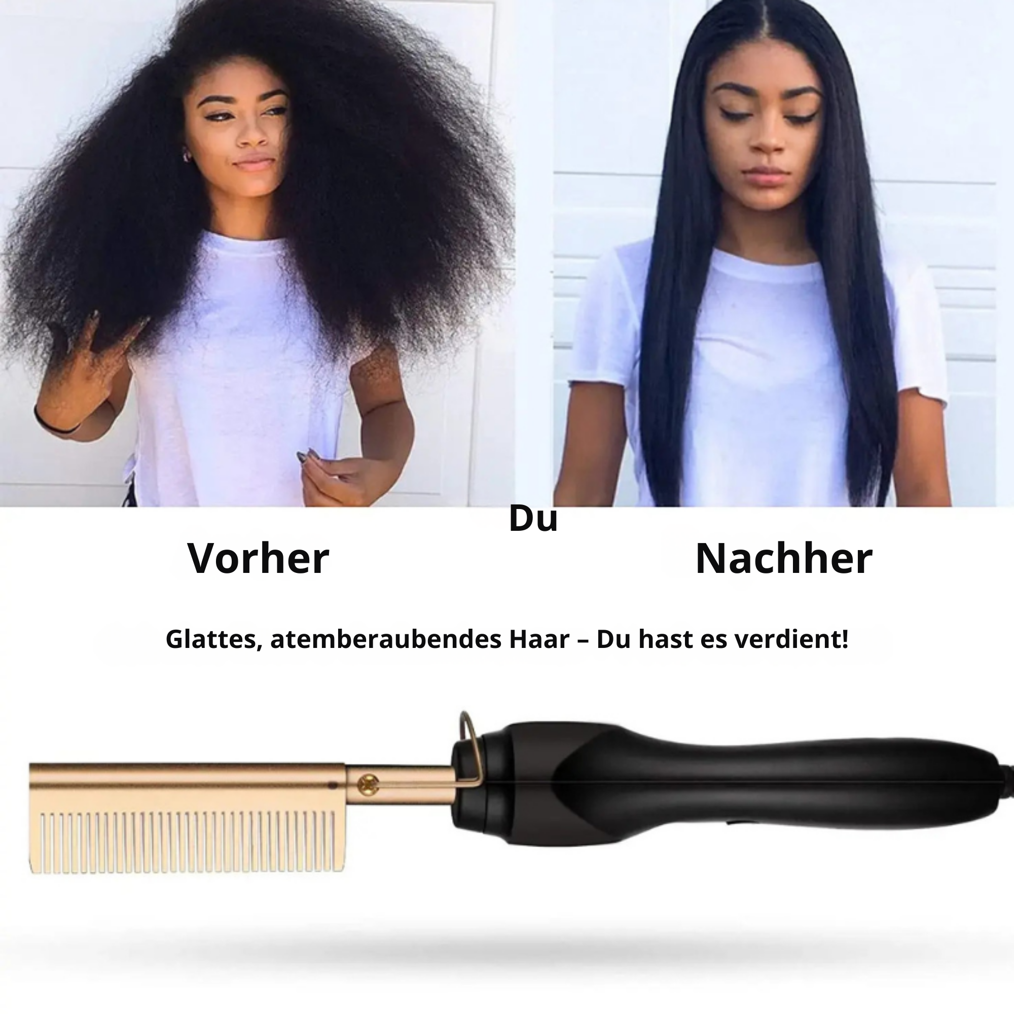 SeidenStrahl™ / Elektrischer Titan Haarglätter Kamm