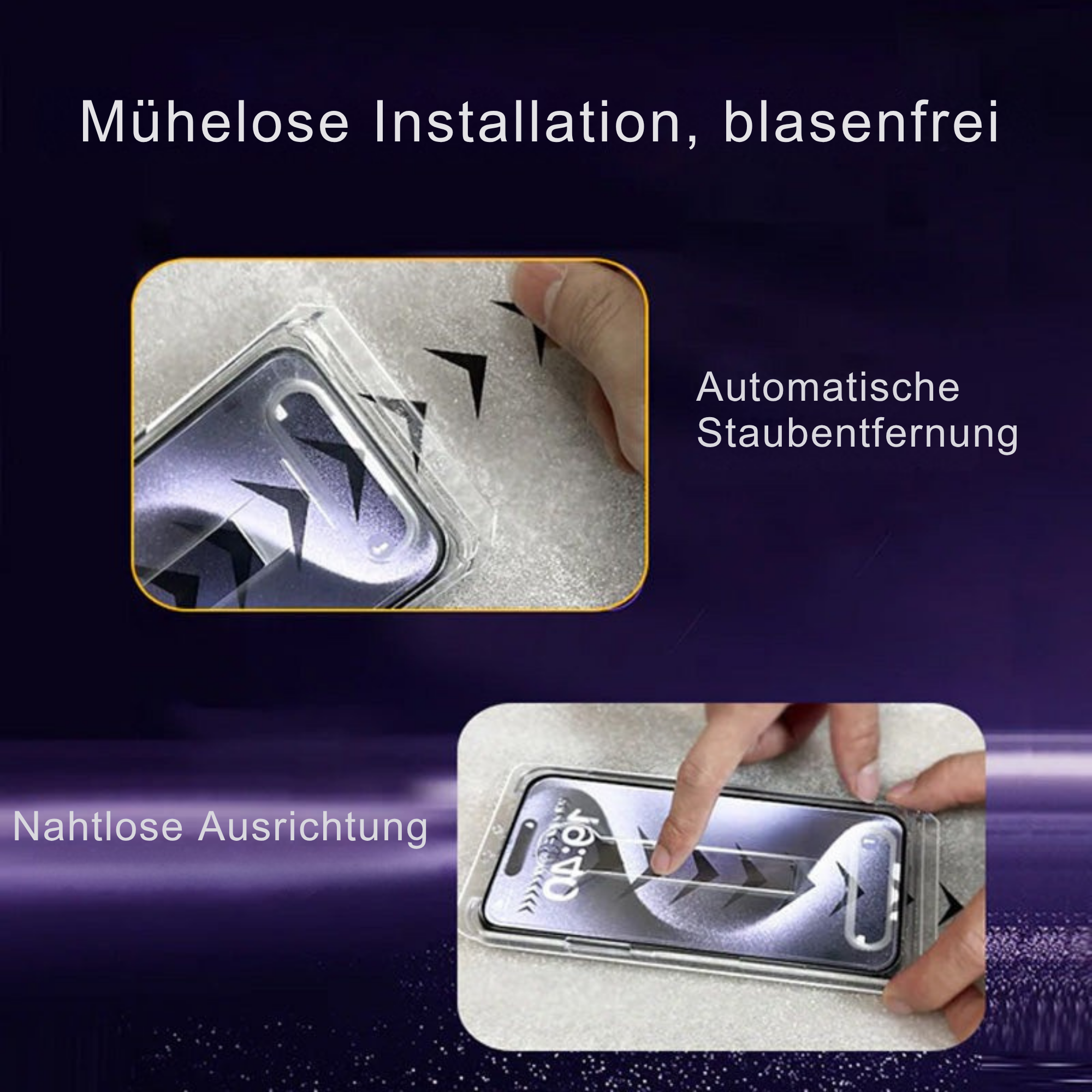 KlarEdge™ / Hochwertige staubfreie Displayschutzfolie