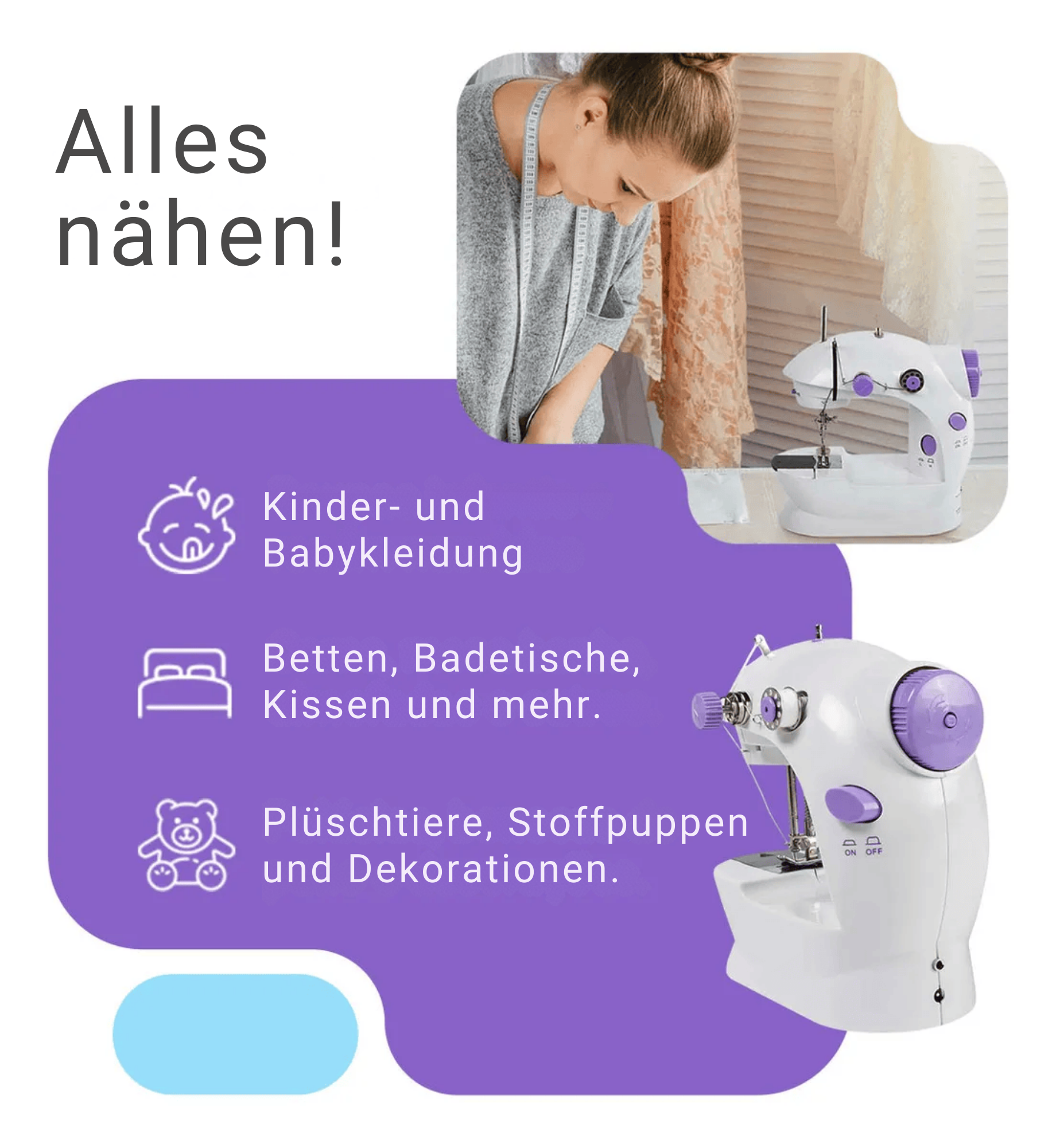 FadenFreude™ / Mini Tragbare Elektrische Nähmaschine