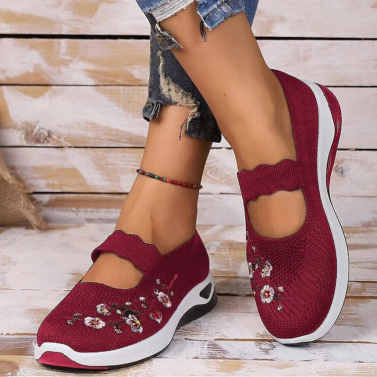 Damen Freizeit Atmungsaktive Slip-On Orthopädische Walkingsneaker
